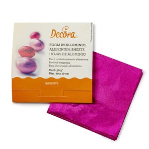 150 Folhas Alumínio 10x10cm Magenta Decora