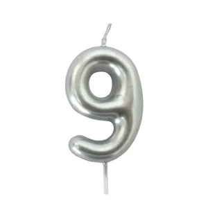 Vela nº 9 Prateada 5,5cm