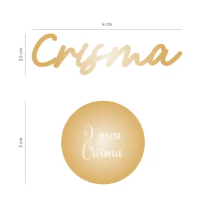 Aplique Crisma acrílico dourado