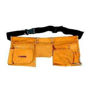 Bolsa dupla em couro para ferramentas